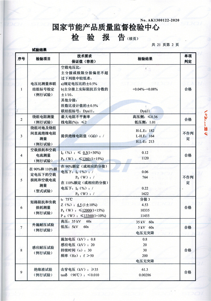 高低压试验报告-S11-1250安新安新安新油浸式变压器-2.jpg